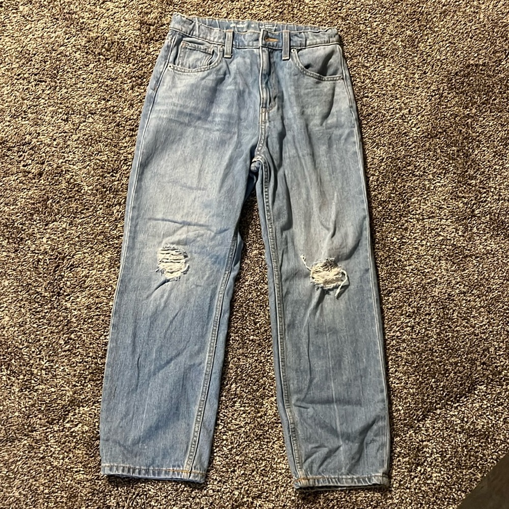 Blue high rise straight jeans size 12